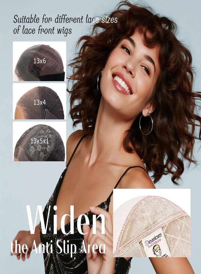 Dreamlover Wide Wig Grip Cap for Glueless Wigs, 2-in-1 Non Slip Wig Caps with Velvet Wig Grip Band for Women, Nude, 1 Piece - Image 2